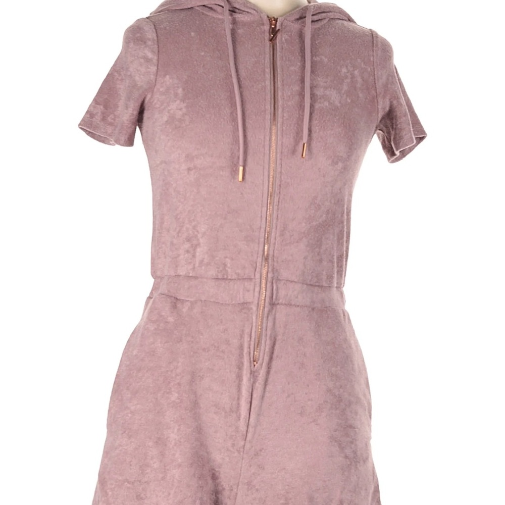 YITTY Dusty Pink Hooded Short Sleeve Jumpsuit XXL NWT Lounge Zip Front